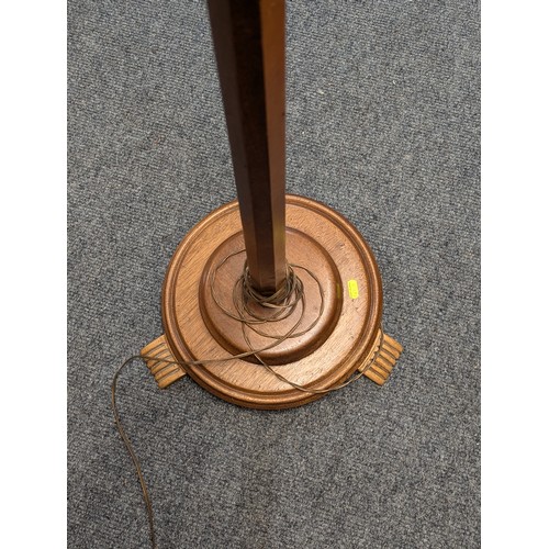 733 - Art deco style standard lamp. Plug removed, working order unknown. H152cm