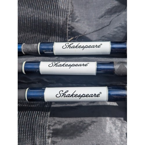 799 - 3 x Shakespeare Salt XT MPV 10' fishing rods. New, in green Nomura hard case.