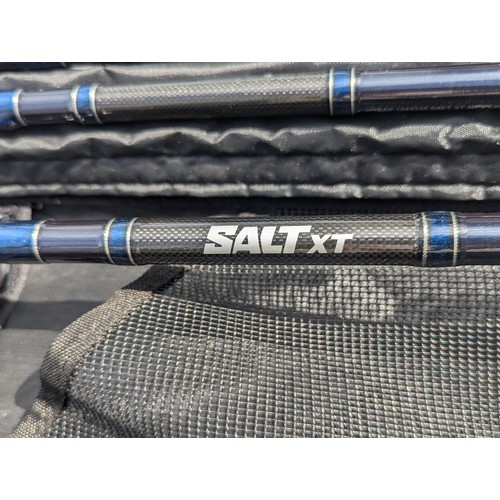 799 - 3 x Shakespeare Salt XT MPV 10' fishing rods. New, in green Nomura hard case.