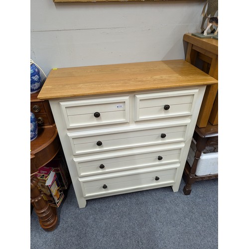 759 - Contemporary 2 over 3 chest of drawers. W90cm d42cm h100cm