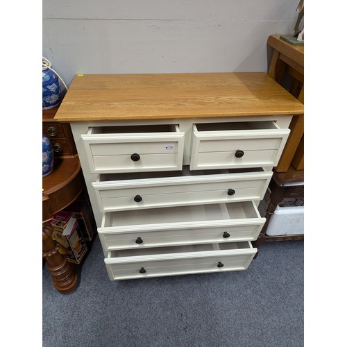 759 - Contemporary 2 over 3 chest of drawers. W90cm d42cm h100cm