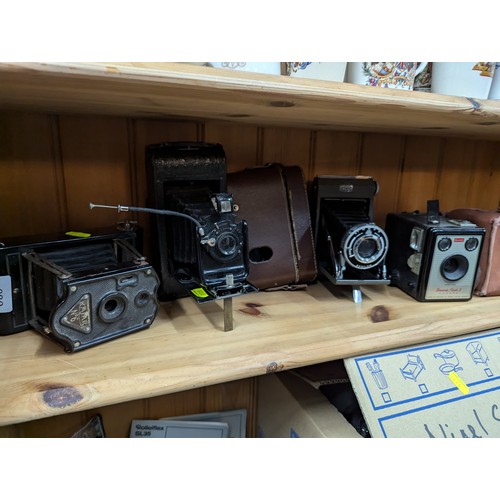 680 - Three concertina cameras inc. Rajar No. 6 and Ernemann Doppel Objektiv F=10.5cm 542320 and Ross Ensi... 