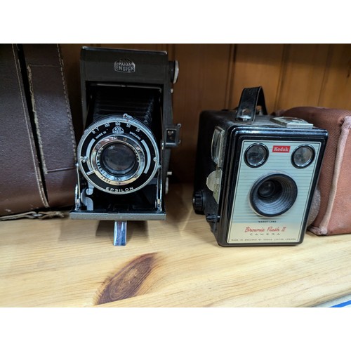 680 - Three concertina cameras inc. Rajar No. 6 and Ernemann Doppel Objektiv F=10.5cm 542320 and Ross Ensi... 