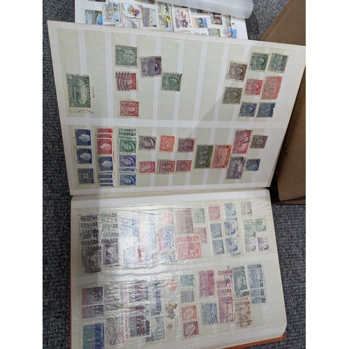 683 - Box of partly filled stamp albums, eighteen in total