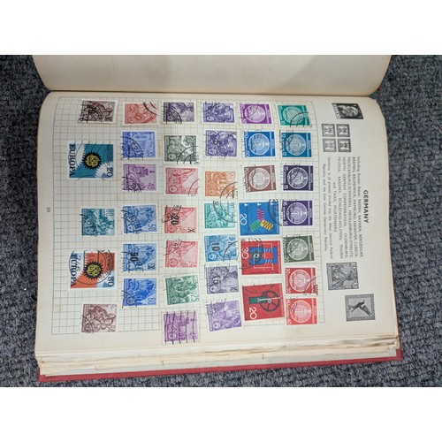 683 - Box of partly filled stamp albums, eighteen in total