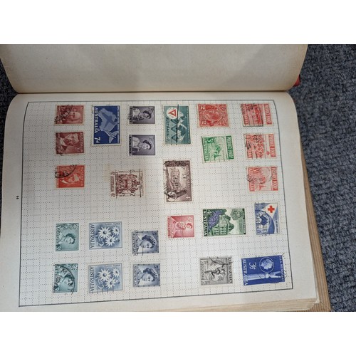 683 - Box of partly filled stamp albums, eighteen in total