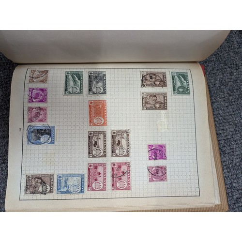 683 - Box of partly filled stamp albums, eighteen in total