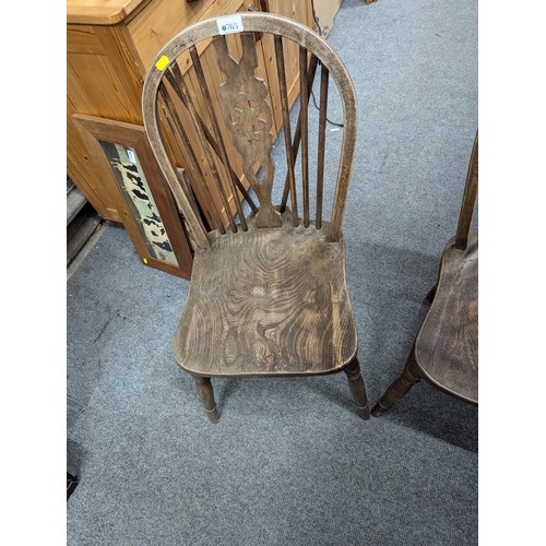 765 - 2 wheelback kitchen chairs 