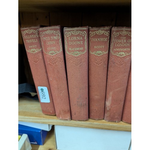 692 - Twelve volumes of Odhams Press Classic Literature inc. Gulliver's Travels, Uncle Tom's Cabin etc.