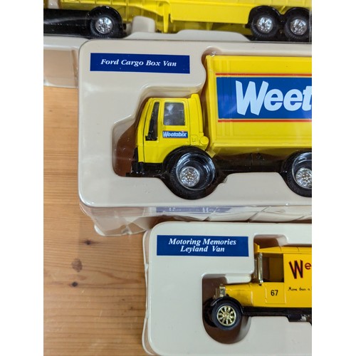 693 - Collection of boxed Weetabix vehicles by Corgi