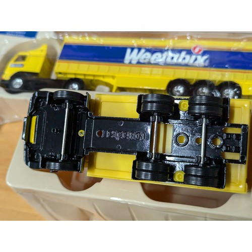 693 - Collection of boxed Weetabix vehicles by Corgi