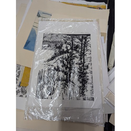 706 - Portfolio containing multiple prints and etchings