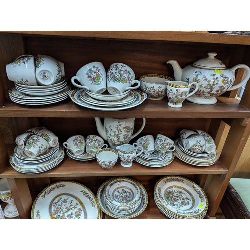 712 - Large assortment of Indian Tree tea, coffee and dinner ware, by Washington