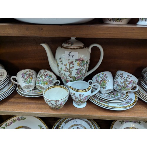 712 - Large assortment of Indian Tree tea, coffee and dinner ware, by Washington