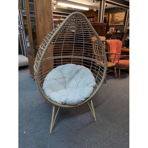 739 - Rattan effect basket chair. h148cm