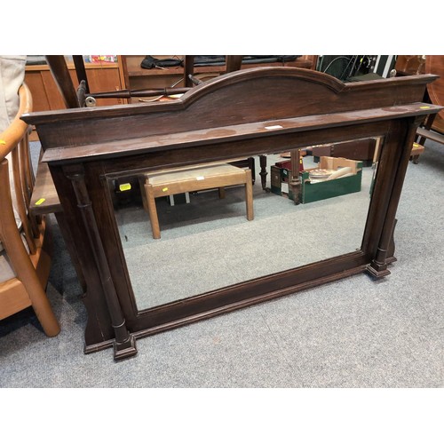 792 - Oak over mantle mirror W109 x D11 x H76cm