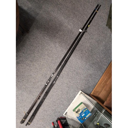 807 - Two carp fishing rods inc. Badger and Space SX1