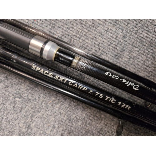 807 - Two carp fishing rods inc. Badger and Space SX1