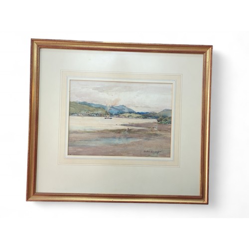 8 - Andrew Archer Gamley RSW (Scottish 1869 - 1949) watercolour of an estuary scene, signed lower right,... 