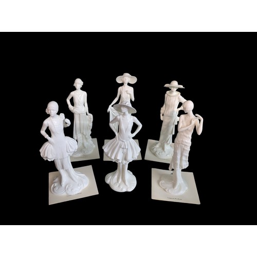 393 - Six Compton and Woodhouse Royal Worcester 'Vogue Collection' figures with five certificates