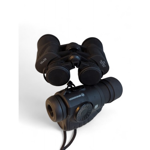 409 - Bresser 5x50 digital scope together with BAK-4 10x50 binoculars