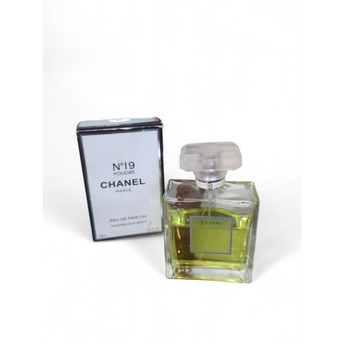 386 - 1 x bottle of Chanel No. 19 Poudre Eau de Parfum (partially used).