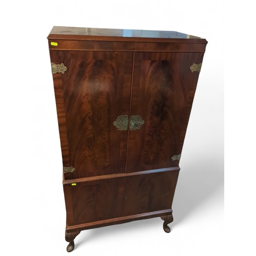 53 - 1940s cocktail drinks cabinet fitted with light. W77cm D39cm H152cm.