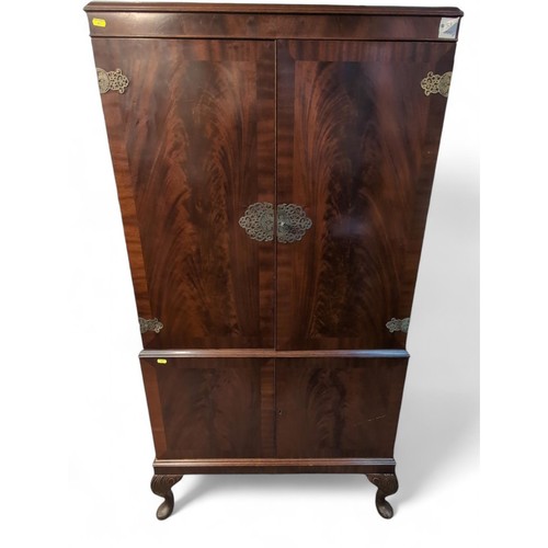 53 - 1940s cocktail drinks cabinet fitted with light. W77cm D39cm H152cm.