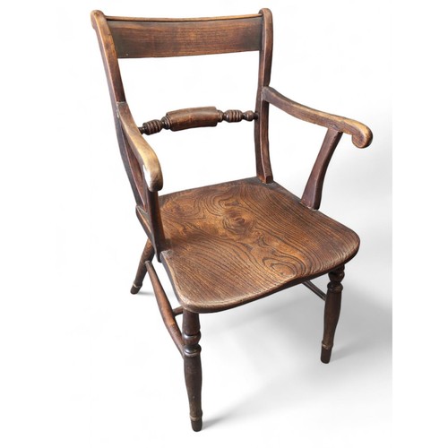 56 - Elm-seated armchair. 