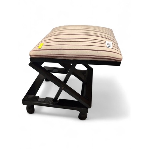 59 - Modern upholstered adjustable footstool. Min. height 19cm.