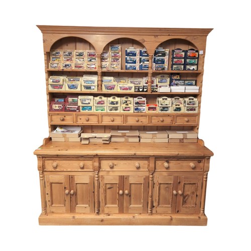 80 - Pine dresser. W173cm D53cm H198cm.