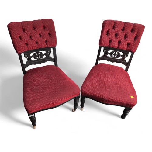 94 - Pair of low seated bedroom chairs. Seat H33cm