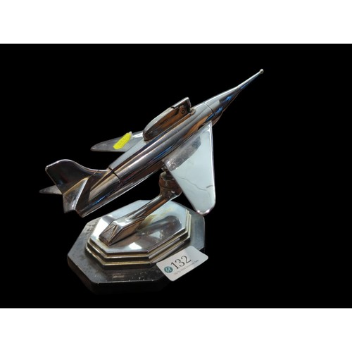 132 - Chrome fighter jet desk lighter