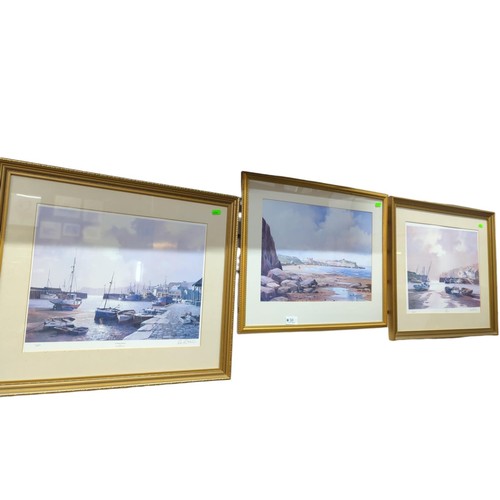 30 - Three Don Micklethwaite prints of coastal scenes, framed, inc. two signed limited edition 55 x 48cm