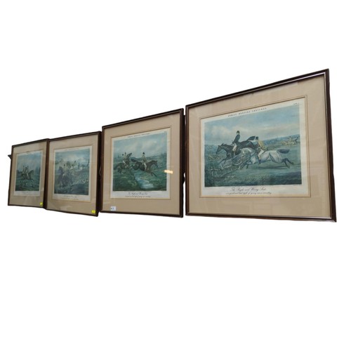 34 - Set of four prints of Fores's Hunting Sketches, framed 46.5 x 54cm