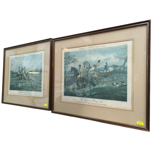 34 - Set of four prints of Fores's Hunting Sketches, framed 46.5 x 54cm