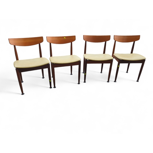 128 - 4 x G Plan teak Ib Kofod Larsen upholstered dining chairs.