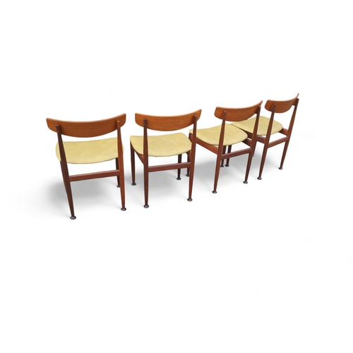 128 - 4 x G Plan teak Ib Kofod Larsen upholstered dining chairs.