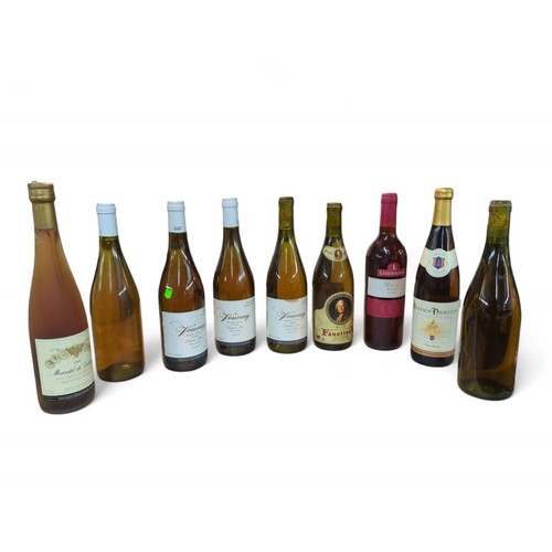 377 - 9 bottles of wine: 3 x Vouvray 2002; 1 x Faustino White Rioja; Lindemans Rose; Bereich Nierstein Rhe... 