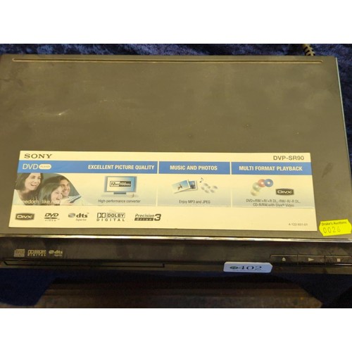 8 - Sony DVP-SR90 DVD player. No remote.