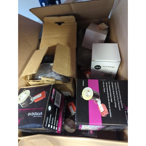 131 - Quantity of new boxed lights Inc Knightsbridge VFRDGIC fire-rated downlights x 6, signa spot range s... 