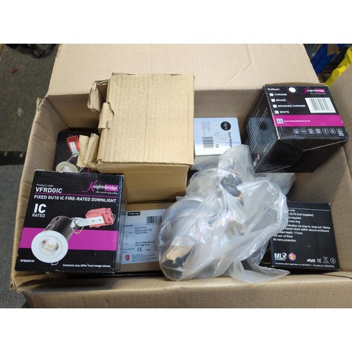 131 - Quantity of new boxed lights Inc Knightsbridge VFRDGIC fire-rated downlights x 6, signa spot range s... 