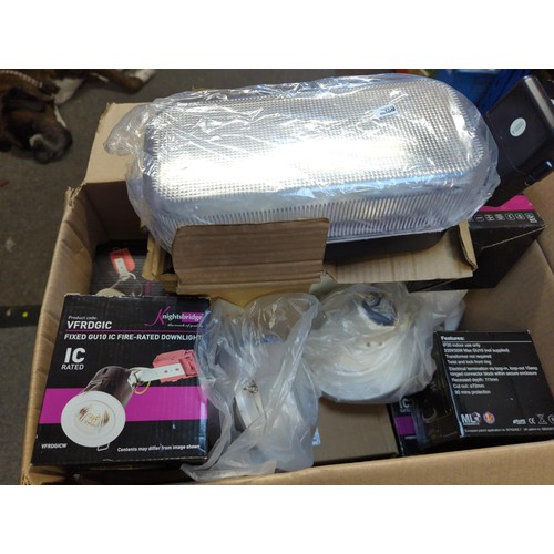 131 - Quantity of new boxed lights Inc Knightsbridge VFRDGIC fire-rated downlights x 6, signa spot range s... 