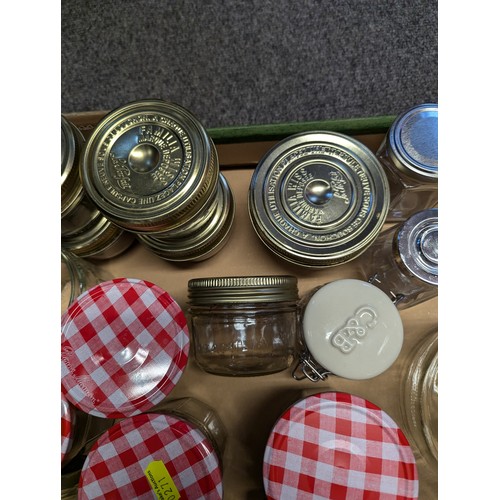 27 - Various-sized preserving jars inc. Le Parfait and Bon Maman.