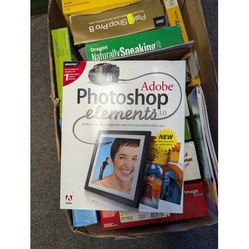 28 - Box of as-new PC software programmes inc. Adobe |Photoshop elements 3.0; Dragon Naturally Speaking S... 