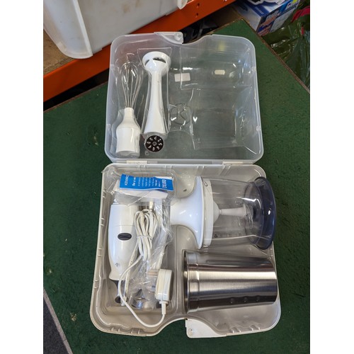 32 - Kenwood HB865 accessories in case inc. whisk, blender, mini chopper. 