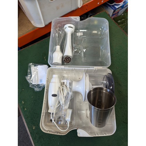 32 - Kenwood HB865 accessories in case inc. whisk, blender, mini chopper. 