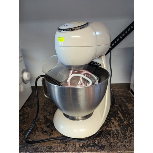 54 - Kenwood Patissier mixer with beater, hook and whisk, measuring cup + chef's blowtorch. Model no. MX2... 