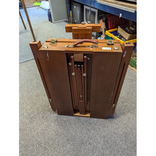 112 - Lockable artist's travel easel with carry handle.