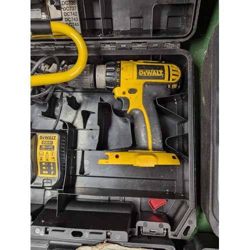 138 - Various tools inc. DeWalt DC725 cordless drill (no battery), Einhell TC-RH900 hammer drill with box ... 